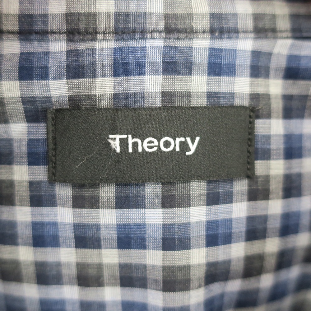 Theory Button Up Long Sleeve Shirt Mens XL‎ Blue 100% Cotton - Picture 5 of 8